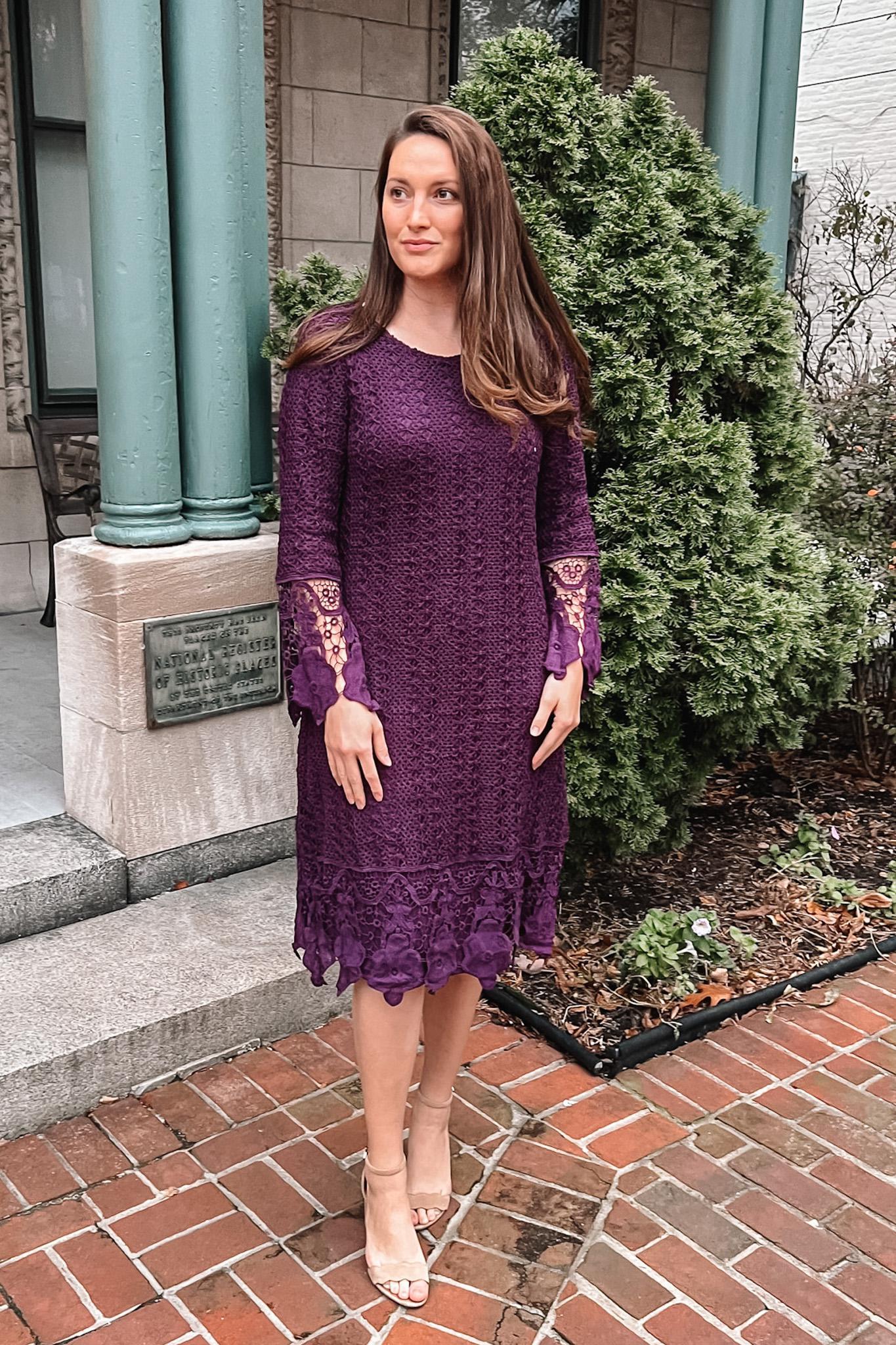 Lydia Crochet Dress in Plum (FINAL SALE) 42