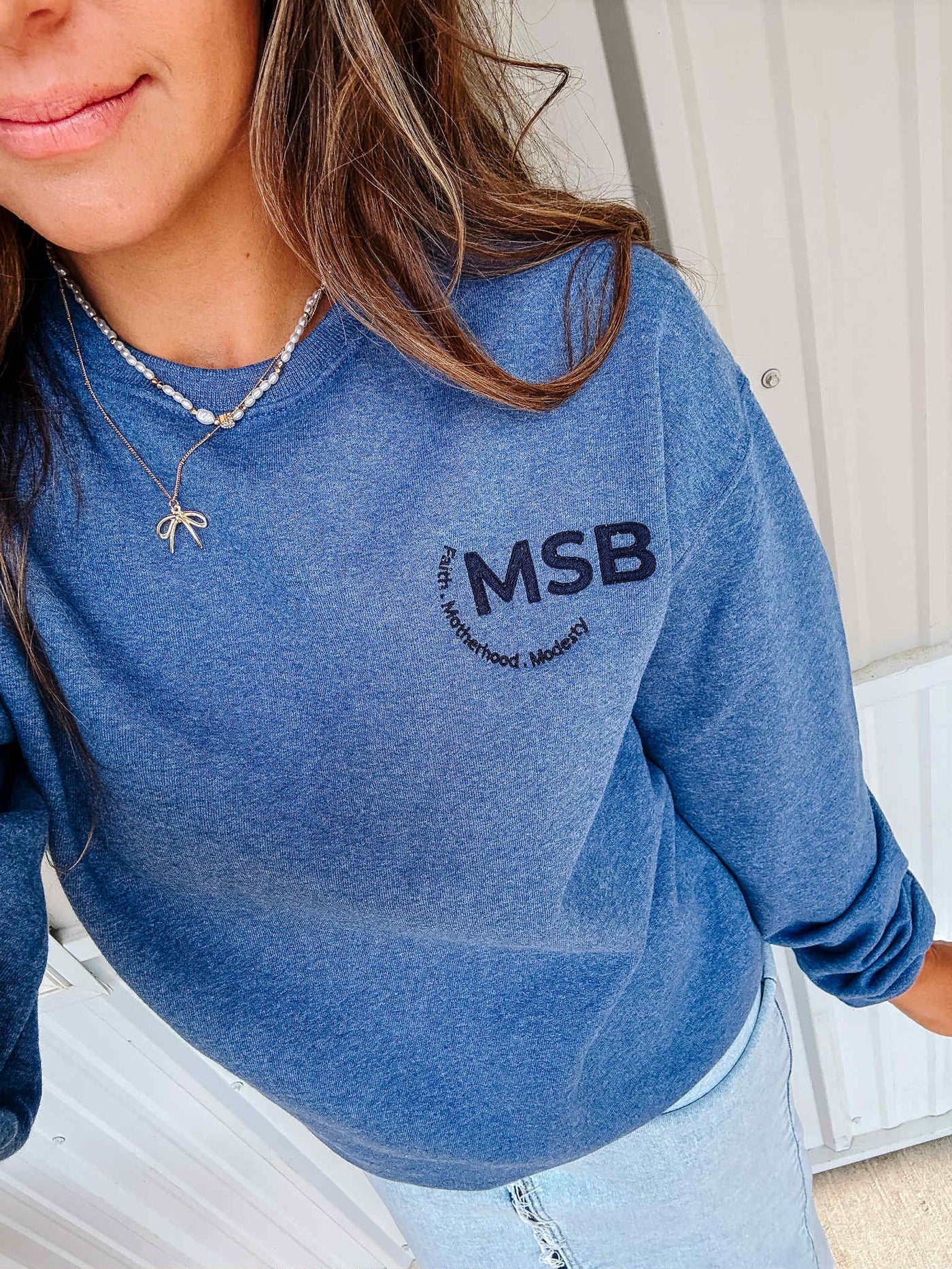 PRE-ORDER* MSB Embroidered Crewneck Sweatshirt - Vintage Heather Blue (Ship by 9/5)