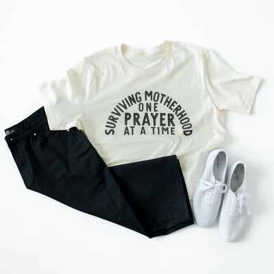 Surviving Motherhood Prayer Graphic Tee in Natural