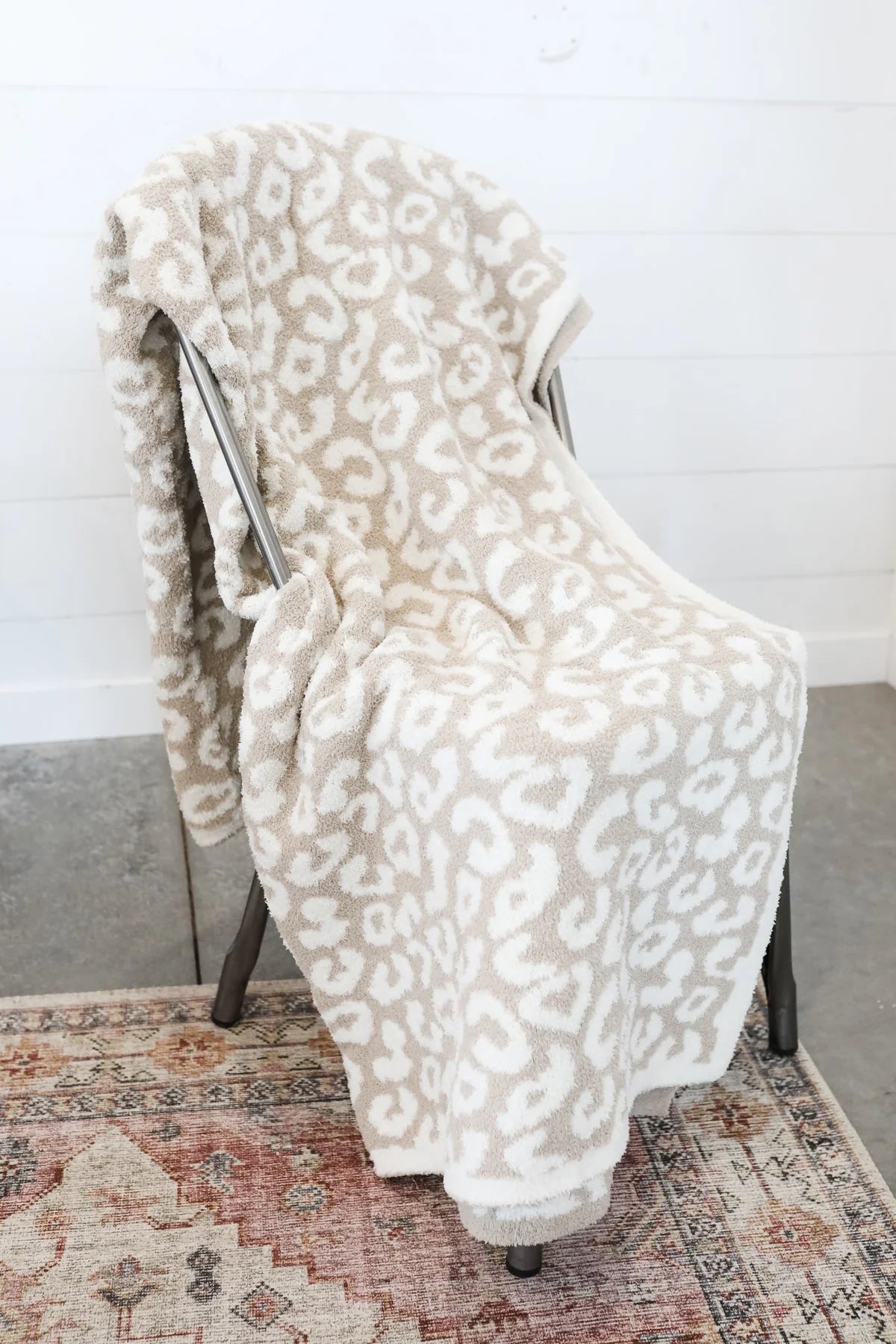 Leopard Comfy Luxe Blanket - Beige