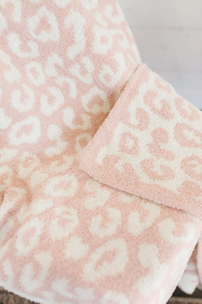 Leopard Comfy Luxe Blanket - Pink