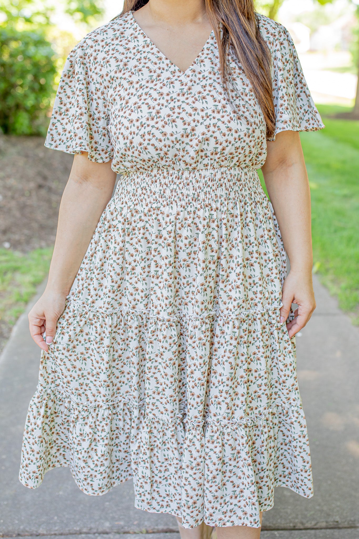 The Jemma in Almond Floral (FINAL SALE)