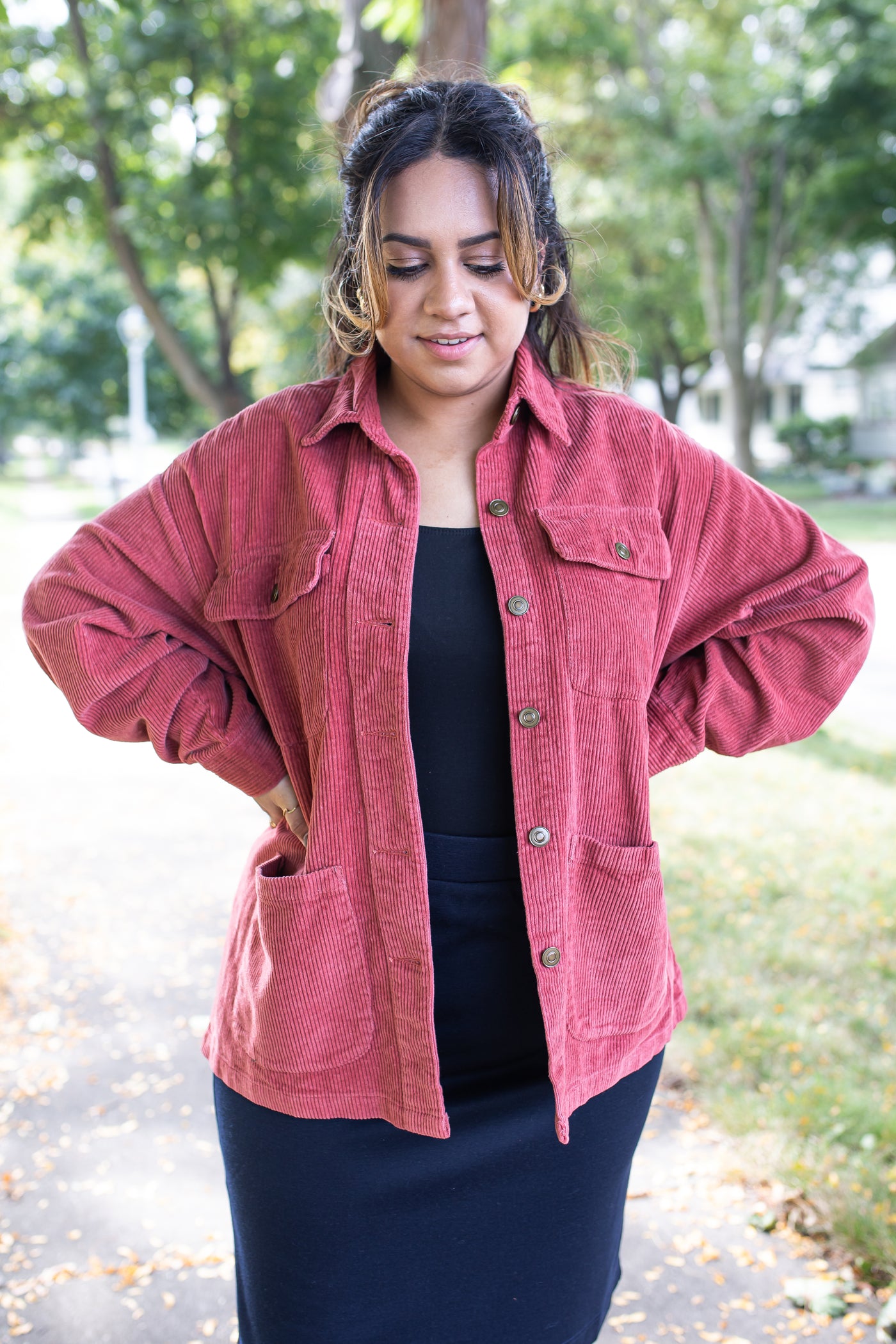 The Micaiah Double Pocket Jacket in Brick