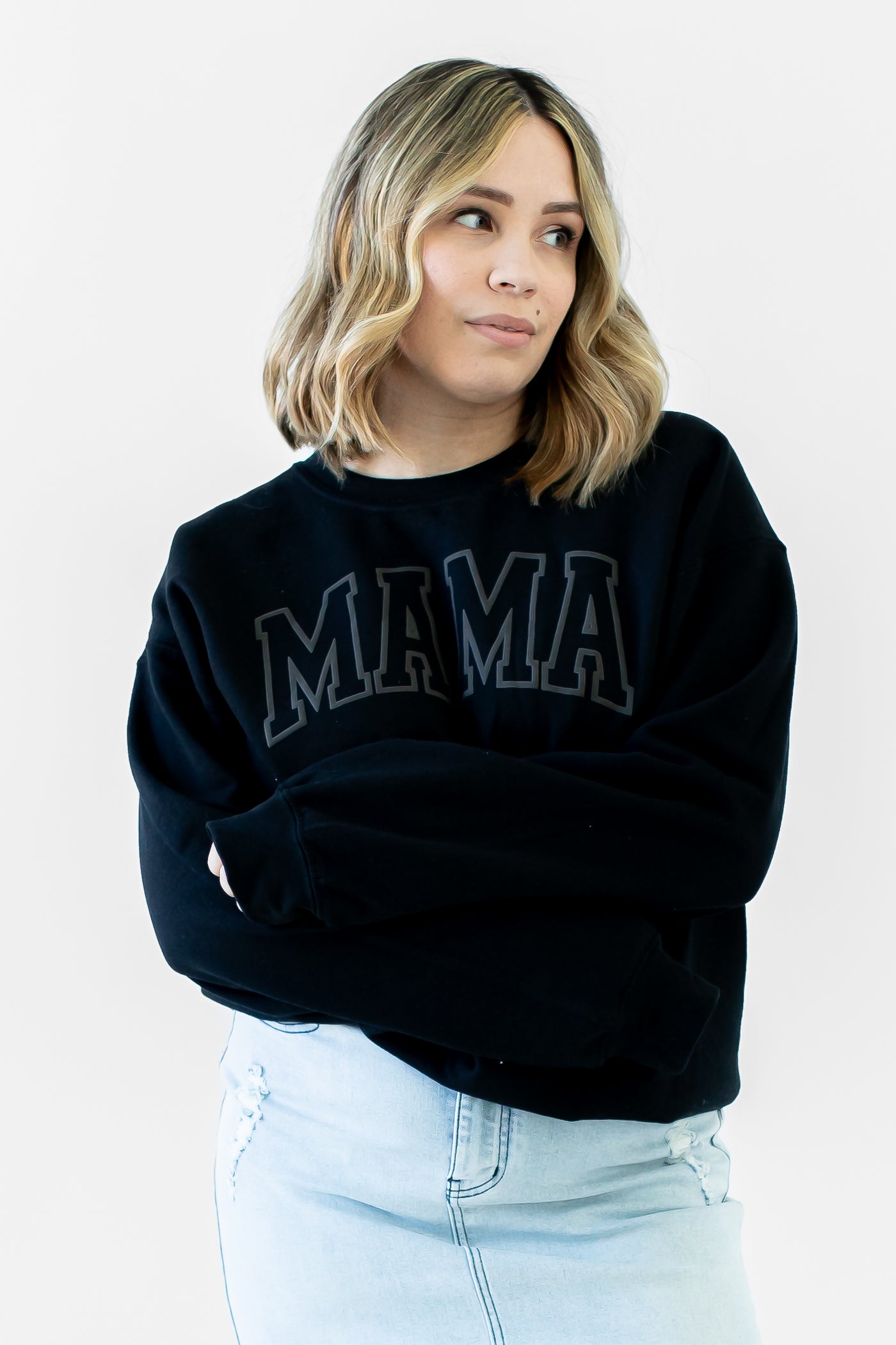 Mama Graphic Sweatshirt in Black (FINAL SALE)