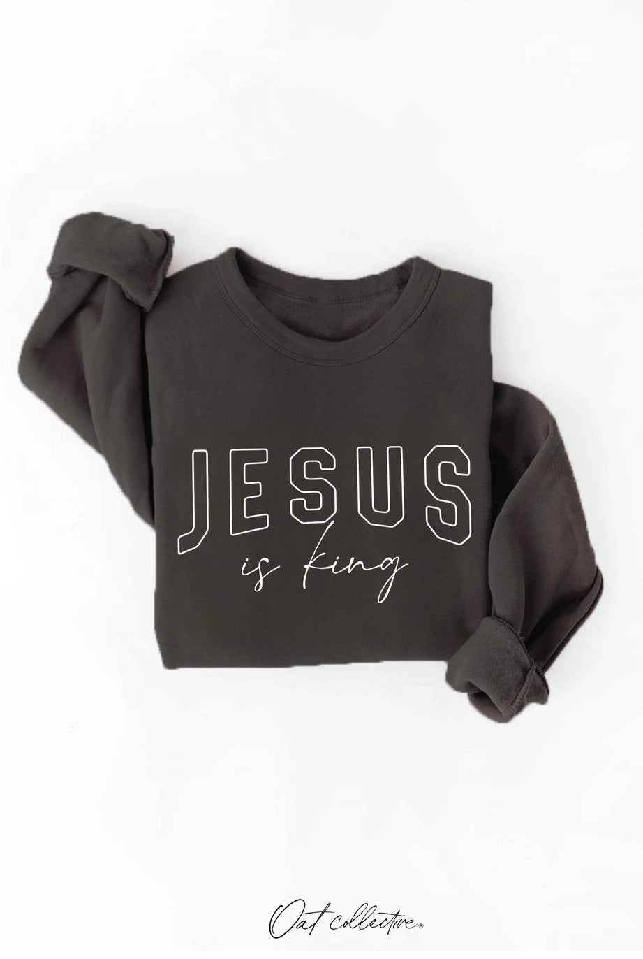 Ultra Soft* Jesus is King Graphic Sweatshirt in Black