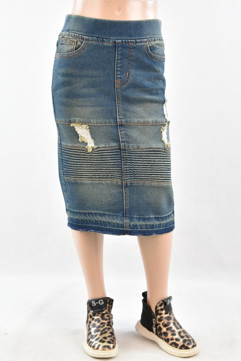 GIRLS Devyn Waistband Moto Denim in Vintage