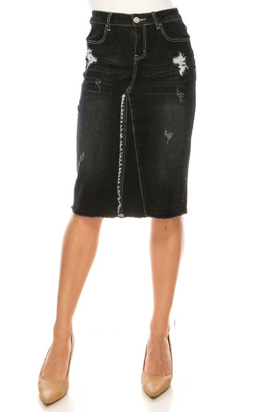 Hazel Distressed Denim in BLK (FINAL SALE)