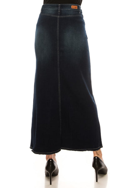 Brooke Mermaid Denim Skirt in DK. Indigo