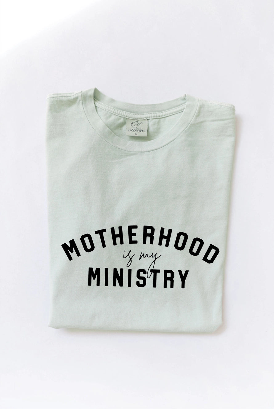 Motherhood is My Ministry Graphic Tee in Sage