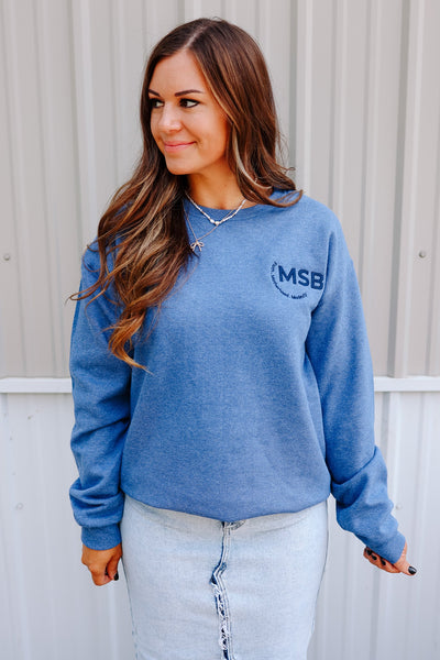 PRE-ORDER* MSB Embroidered Crewneck Sweatshirt - Vintage Heather Blue (Ship by 9/5)