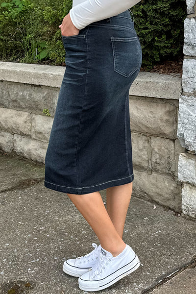 Emily Black Denim Skirt