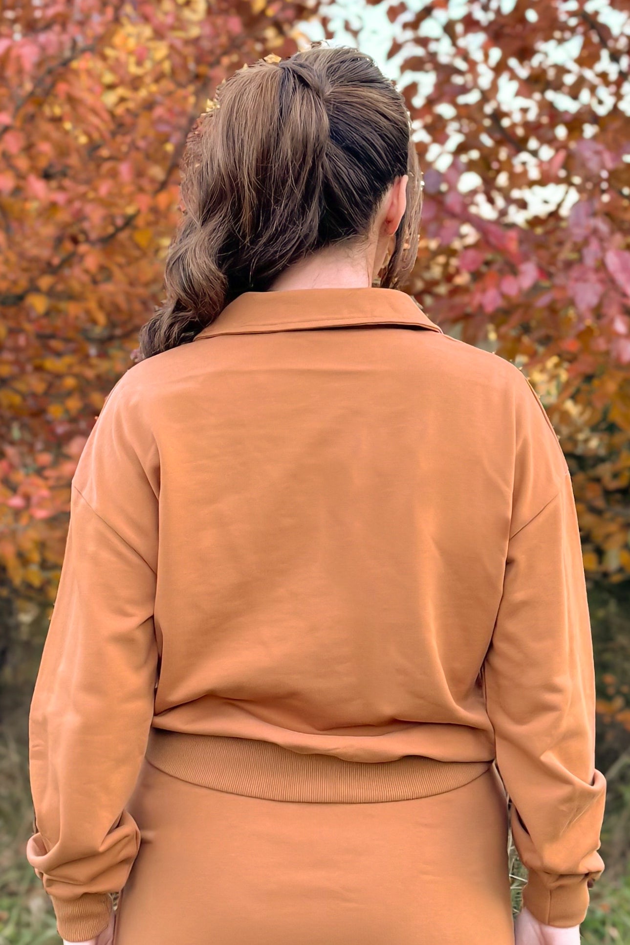 Micah Quarter Zip Sweatshirt in Terracotta