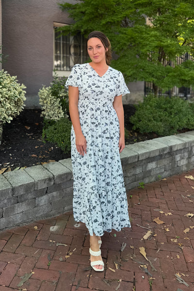 The Eden in Blue Washed Denim Floral