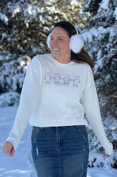 Gingerbread Row Graphic Sweatshirt in Vintage White (FINAL SALE)