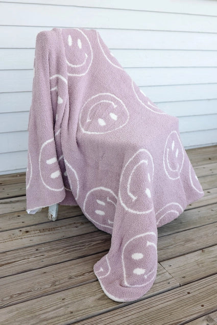 PINK DEALS* Happy Smiley Face Luxe Blanket