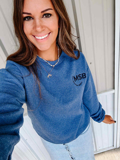 PRE-ORDER* MSB Embroidered Crewneck Sweatshirt - Vintage Heather Blue (Ship by 9/5)