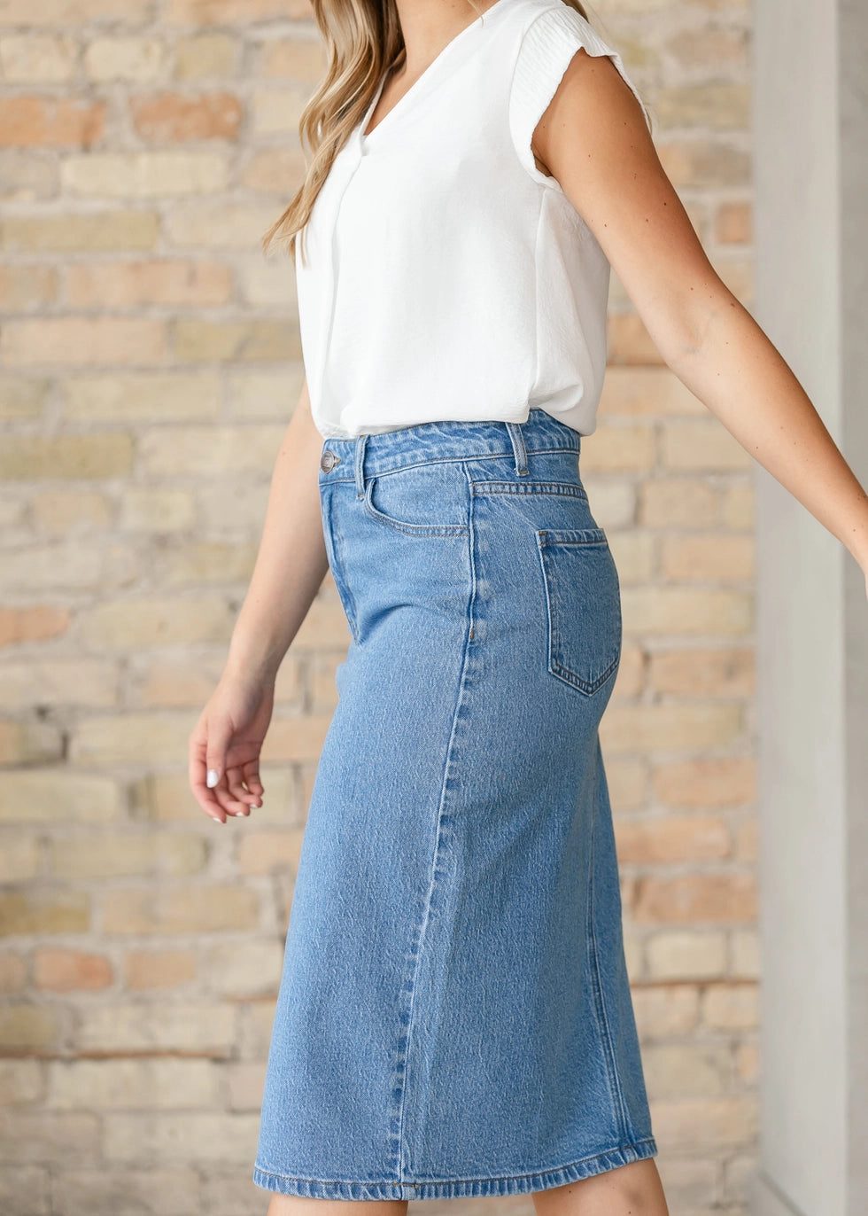Taye Denim Skirt in Classic Wash