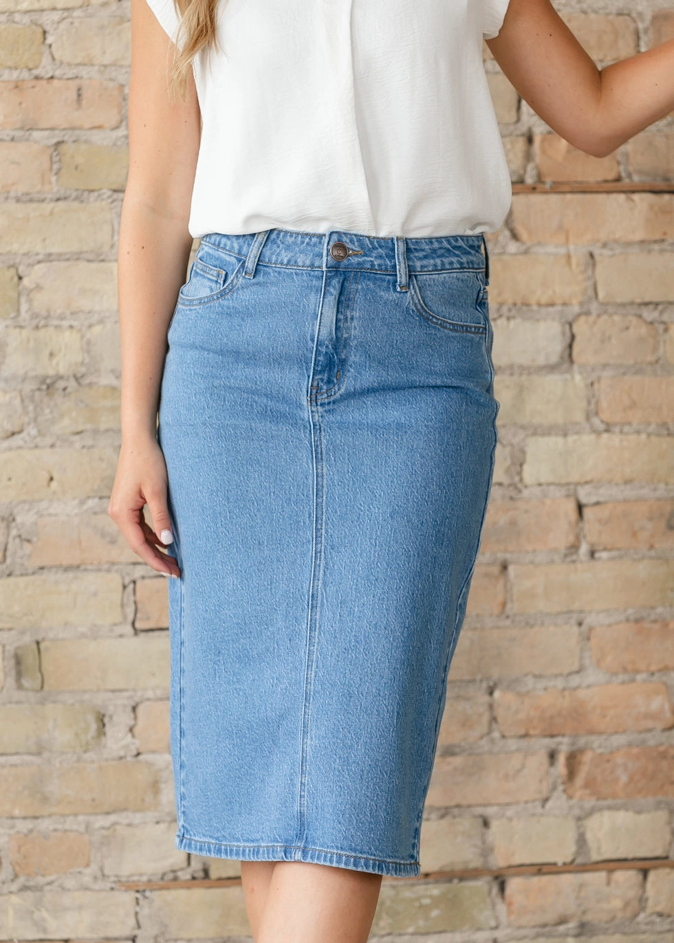 Taye Denim Skirt in Classic Wash