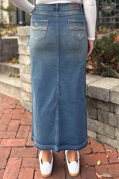 Megan Denim Maxi Skirt in Vintage Wash
