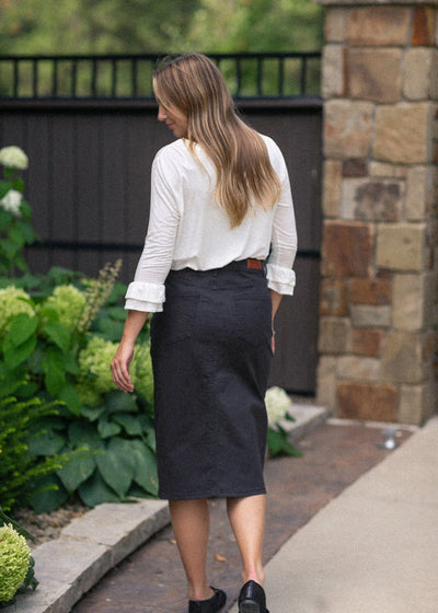 Taye Denim Skirt in Onyx Black
