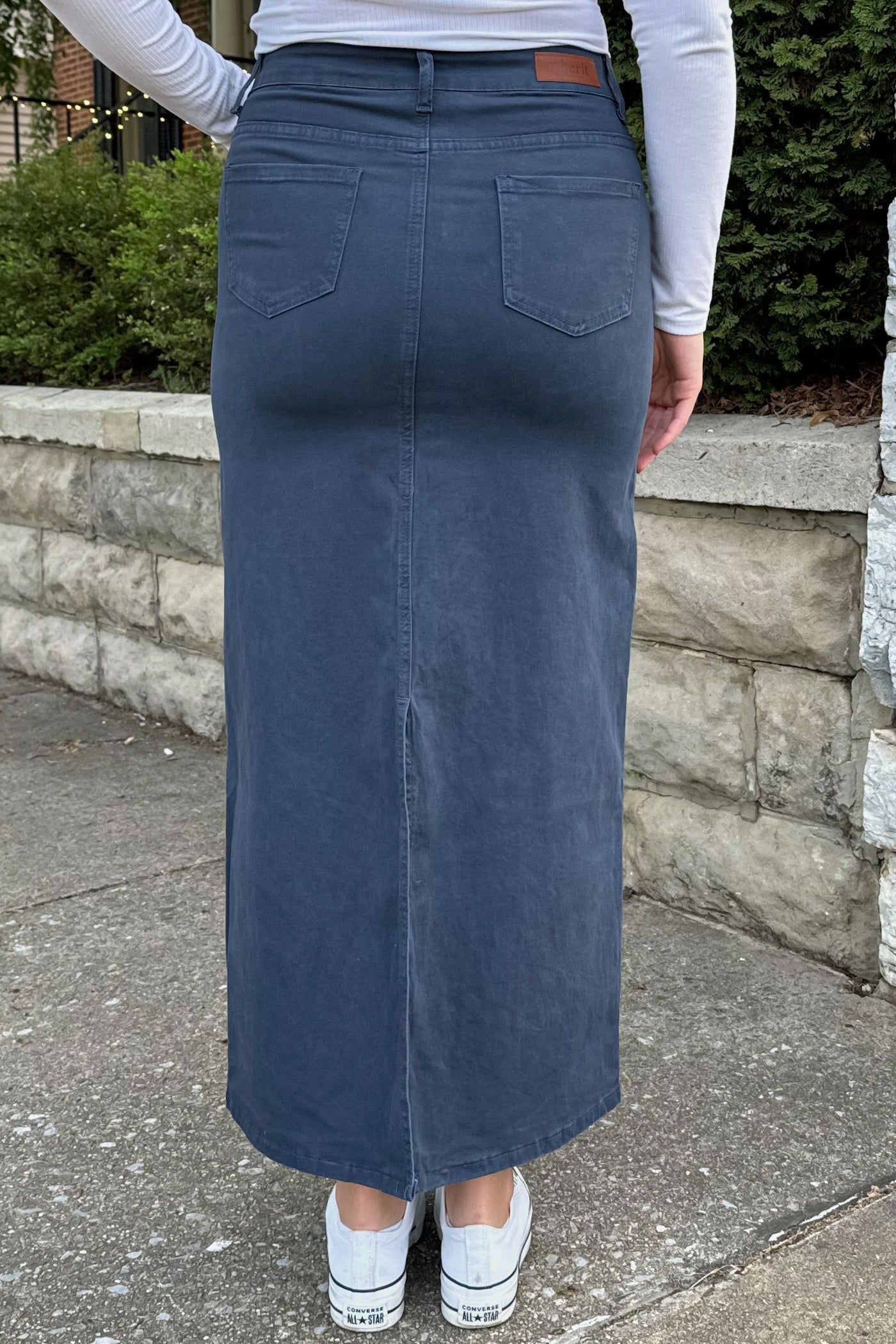 Taylee Denim Maxi Skirt in Navy