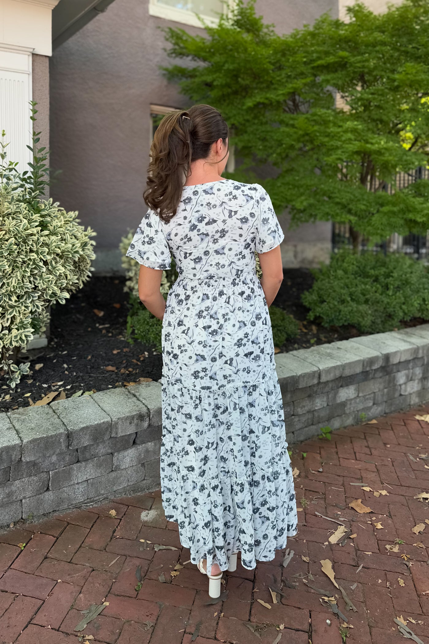 The Eden in Blue Washed Denim Floral