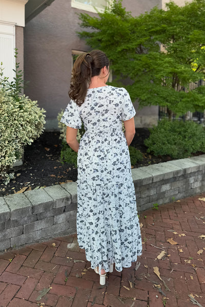 The Eden in Blue Washed Denim Floral