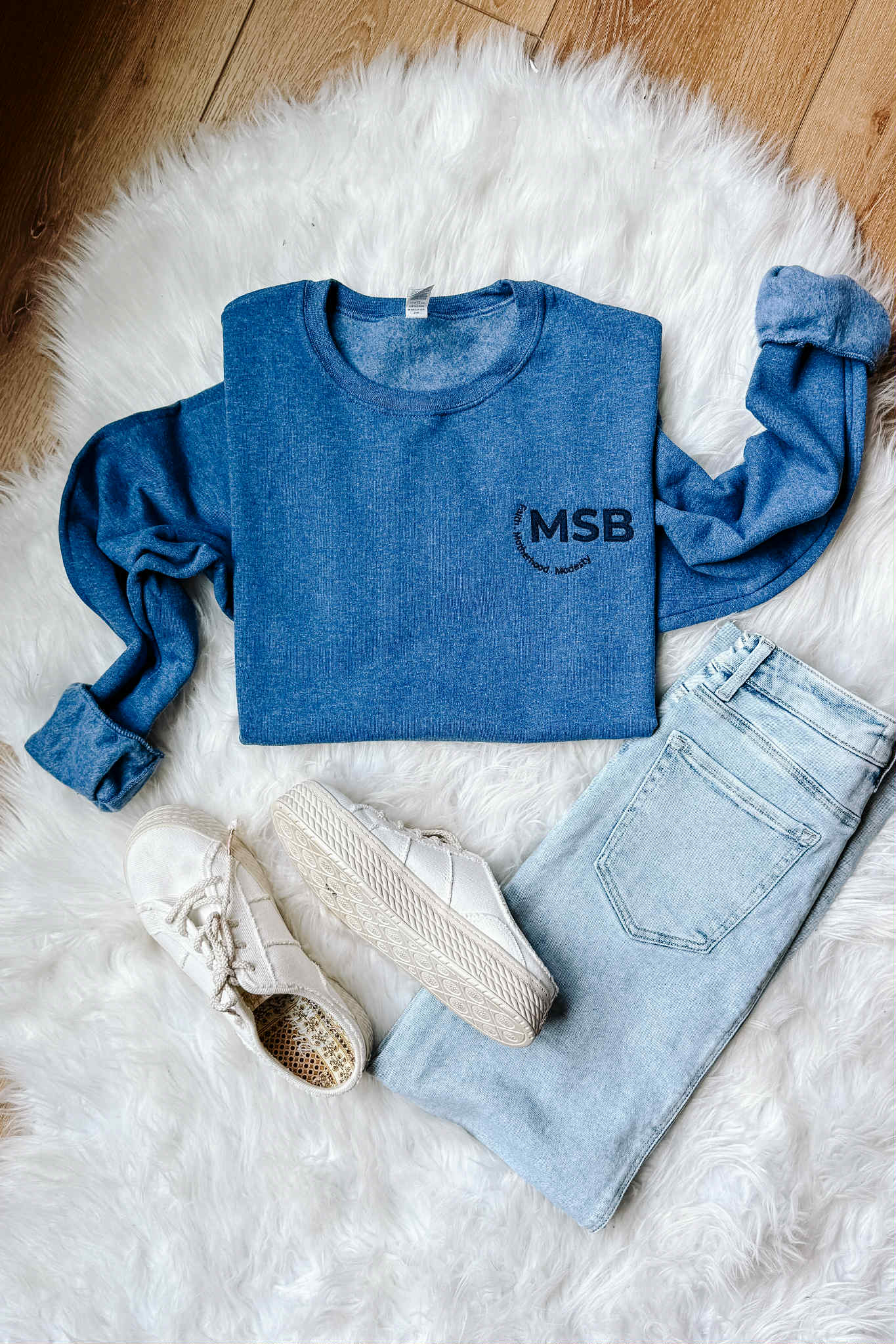 PRE-ORDER* MSB Embroidered Crewneck Sweatshirt - Vintage Heather Blue (Ship by 9/5)