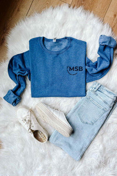 PRE-ORDER* MSB Embroidered Crewneck Sweatshirt - Vintage Heather Blue (Ship by 9/5)