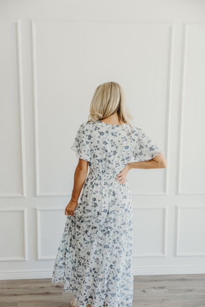 The Eden in Blue Washed Denim Floral