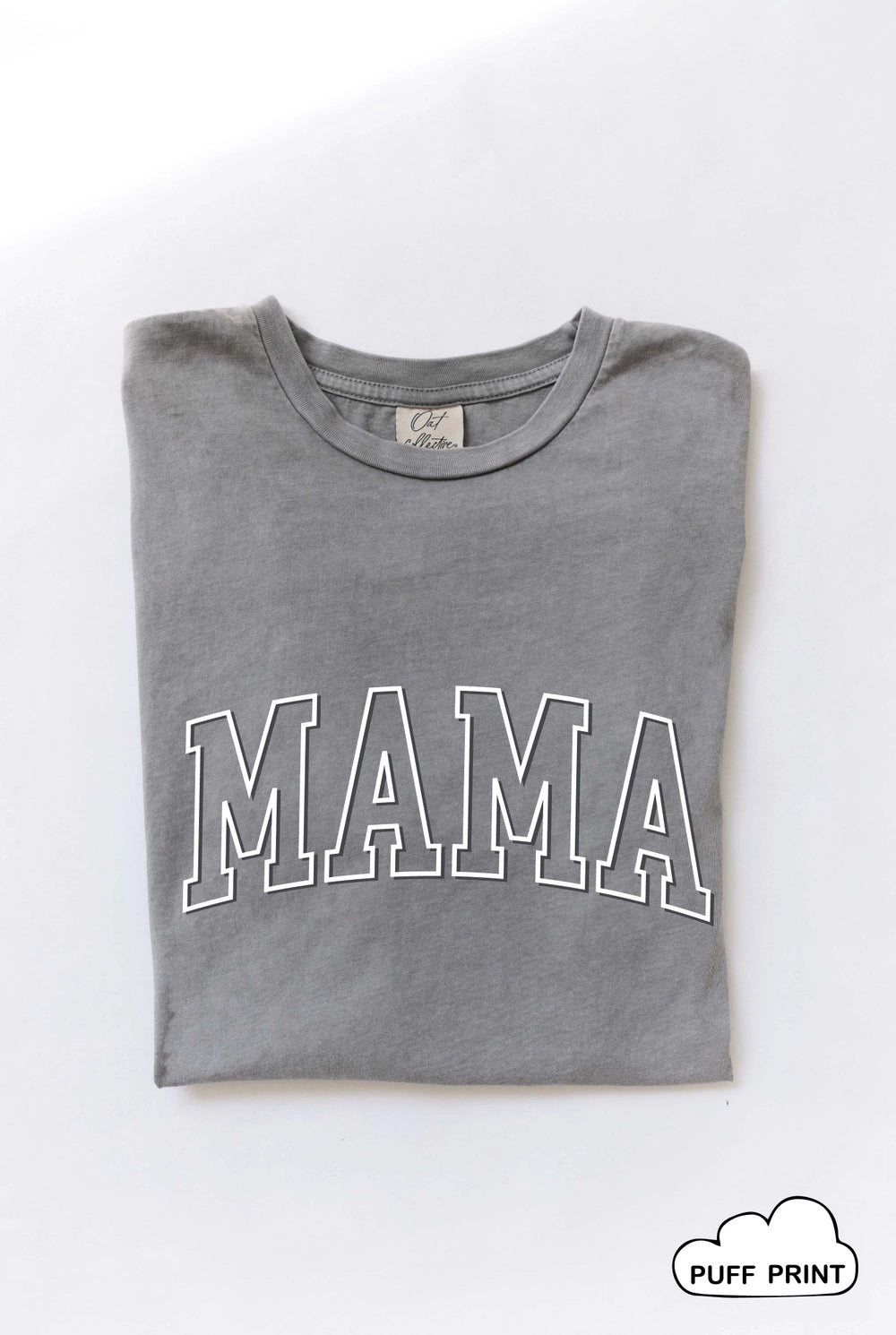 Mama Puff Print Mineral Wash Graphic Tee in Storm