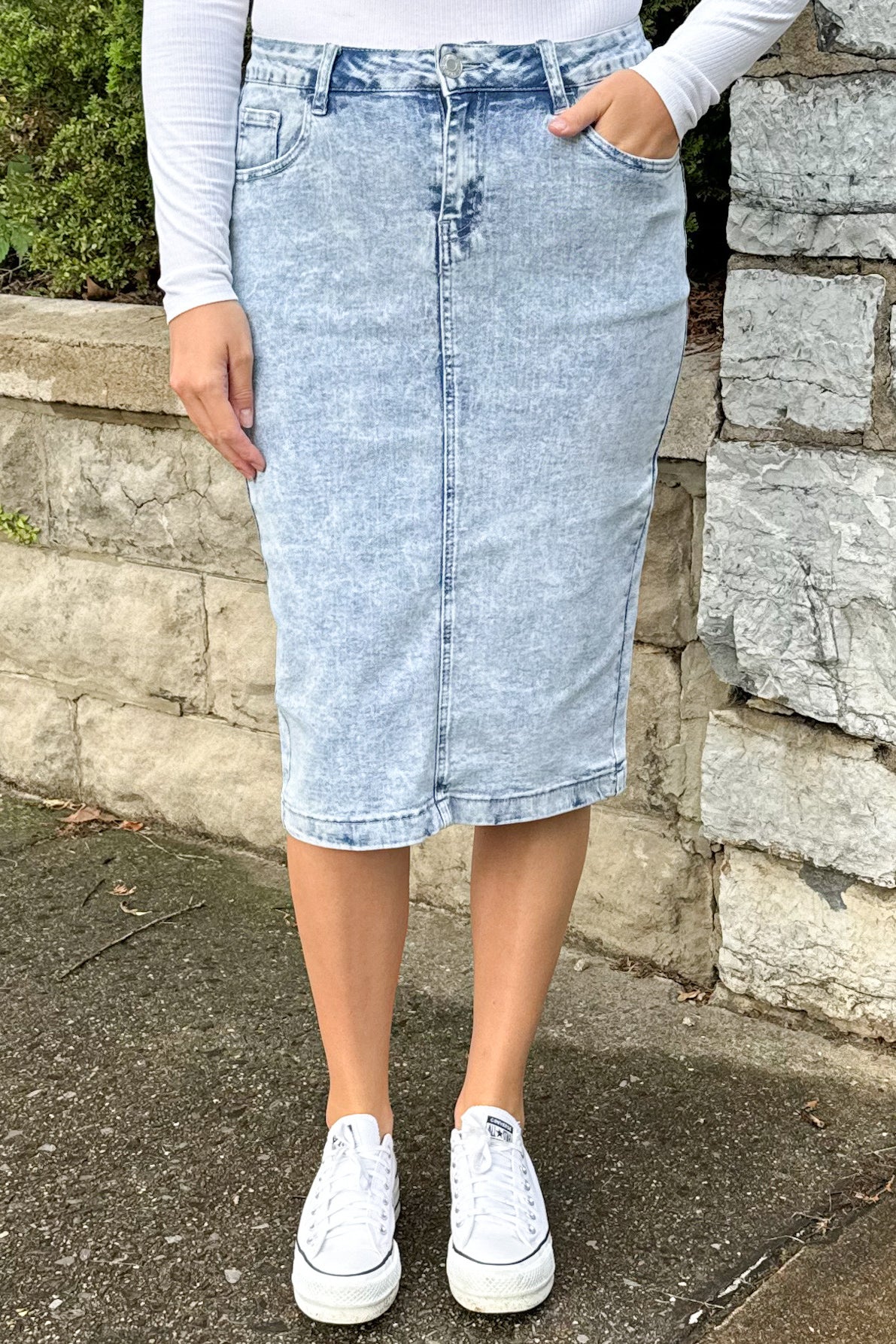 ANDMARY】Fur pocket denim skirt