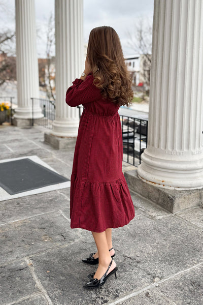 The Rylee Gingham Dress in Red