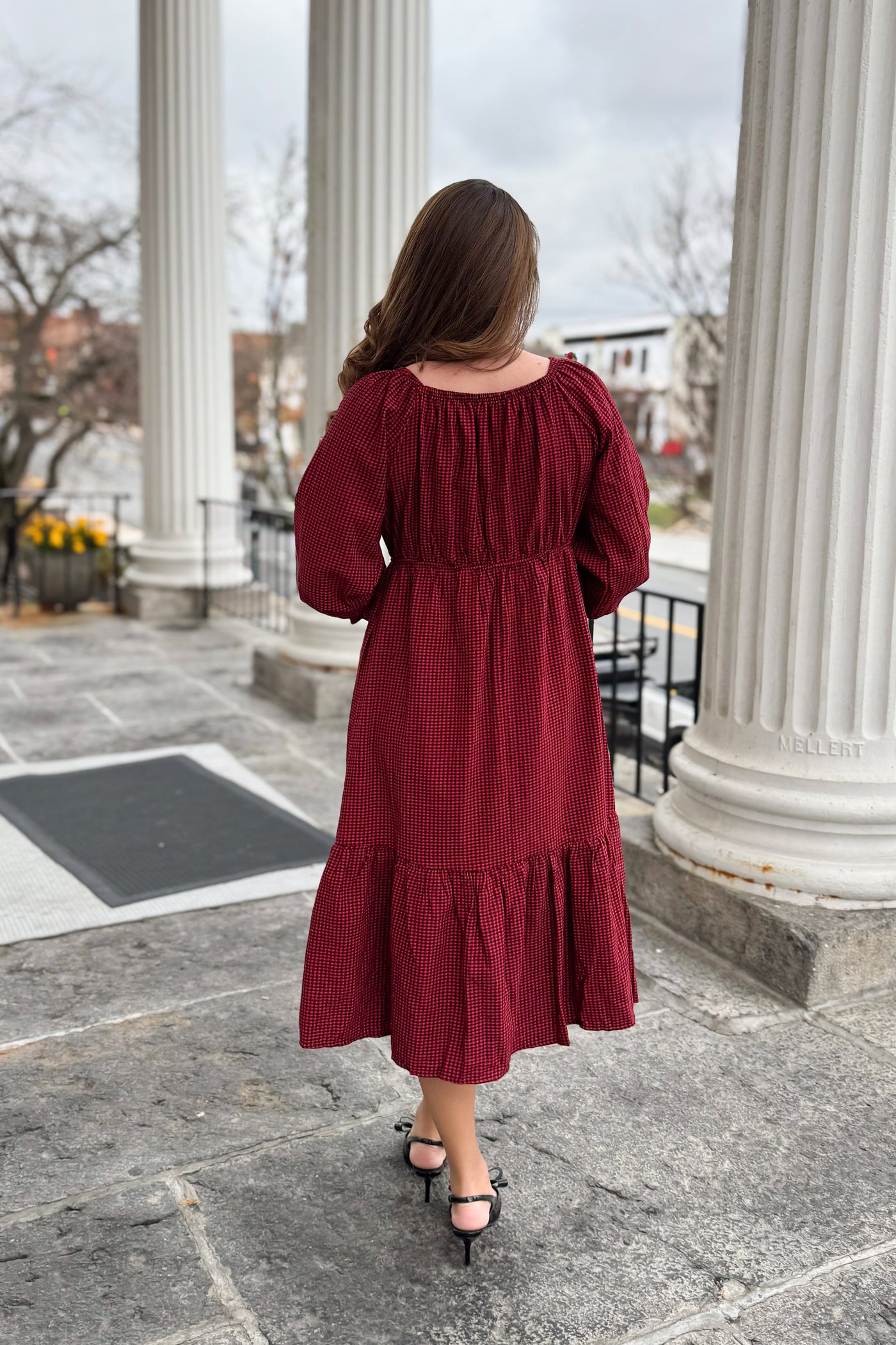 The Rylee Gingham Dress in Red