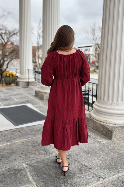 The Rylee Gingham Dress in Red