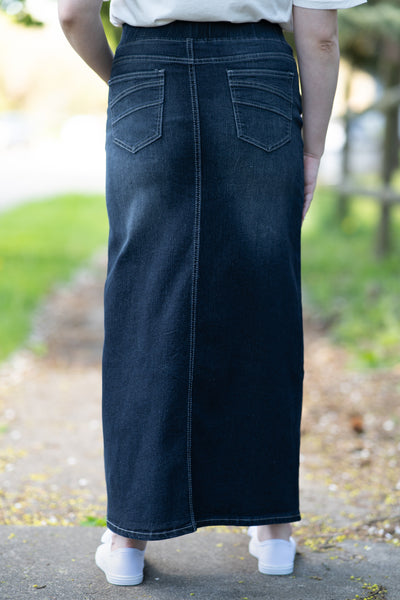 Classic Waistband Long Denim in Black (FINAL SALE)