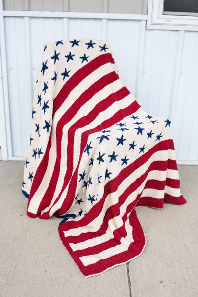 American Flag Luxe Blanket