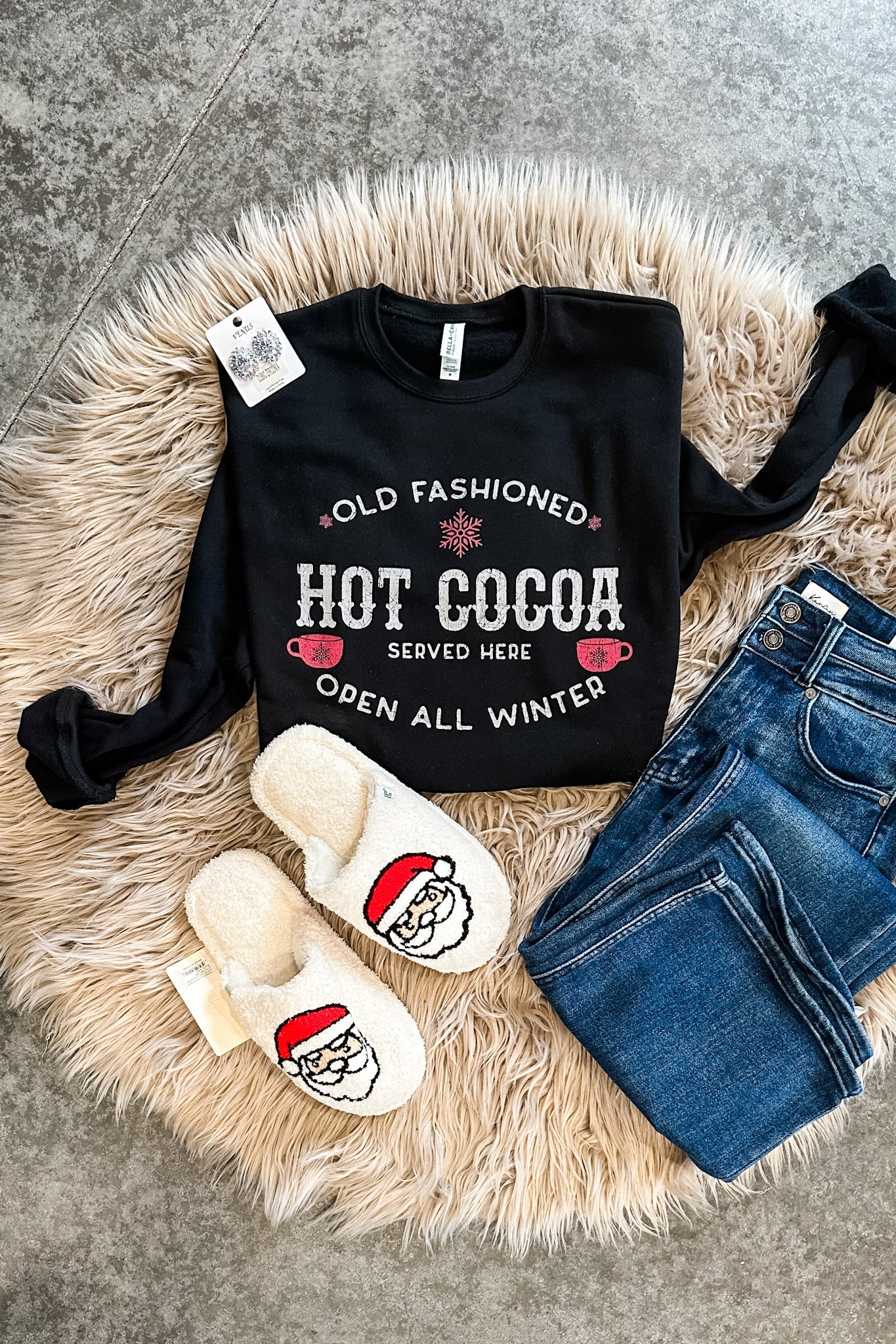 PRE-ORDER Hot Cocoa Crewneck Sweatshirt - Black (Ships by 12/3)