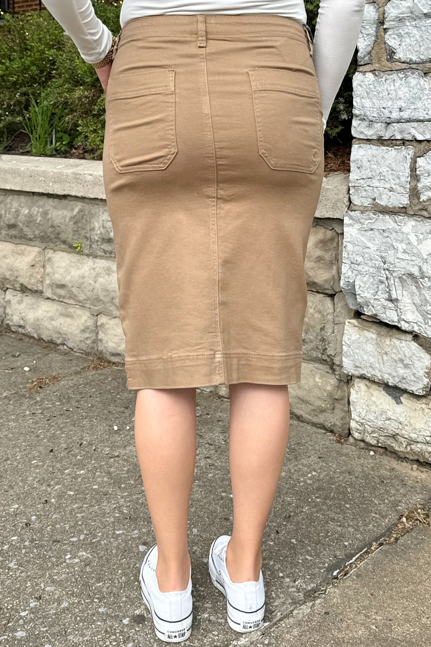 Amber Denim Skirt in Dk. Khaki