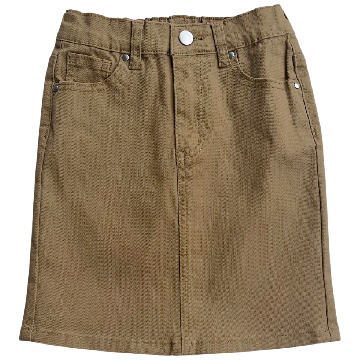 GIRLS JDA Dk. Khaki Denim Skirt w/ Elastic Waistband