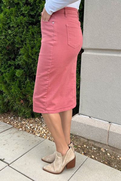 JDA Dusty Rose Denim Skirt (FINAL SALE)
