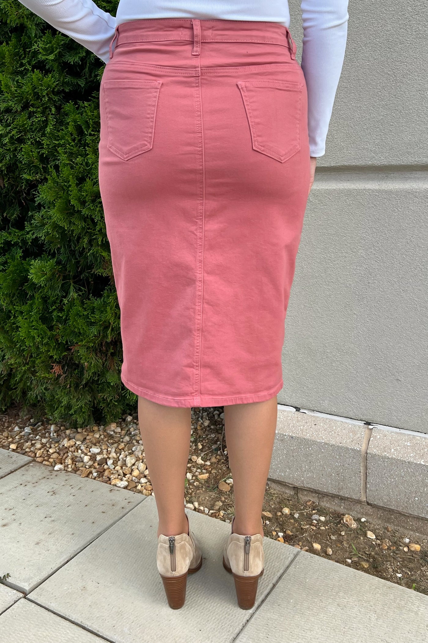 JDA Dusty Rose Denim Skirt (FINAL SALE)