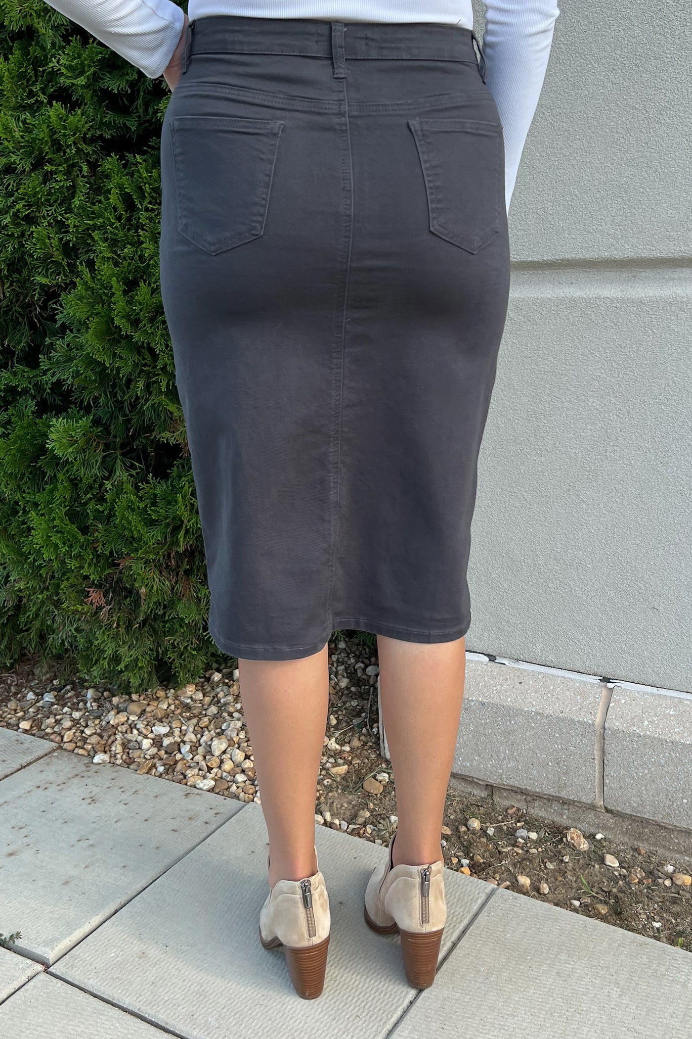 JDA Charcoal Gray Denim Skirt (FINAL SALE)