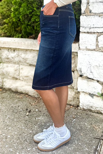 Ella Denim Skirt (Dk. Indigo)