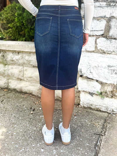 Ella Denim Skirt (Dk. Indigo)