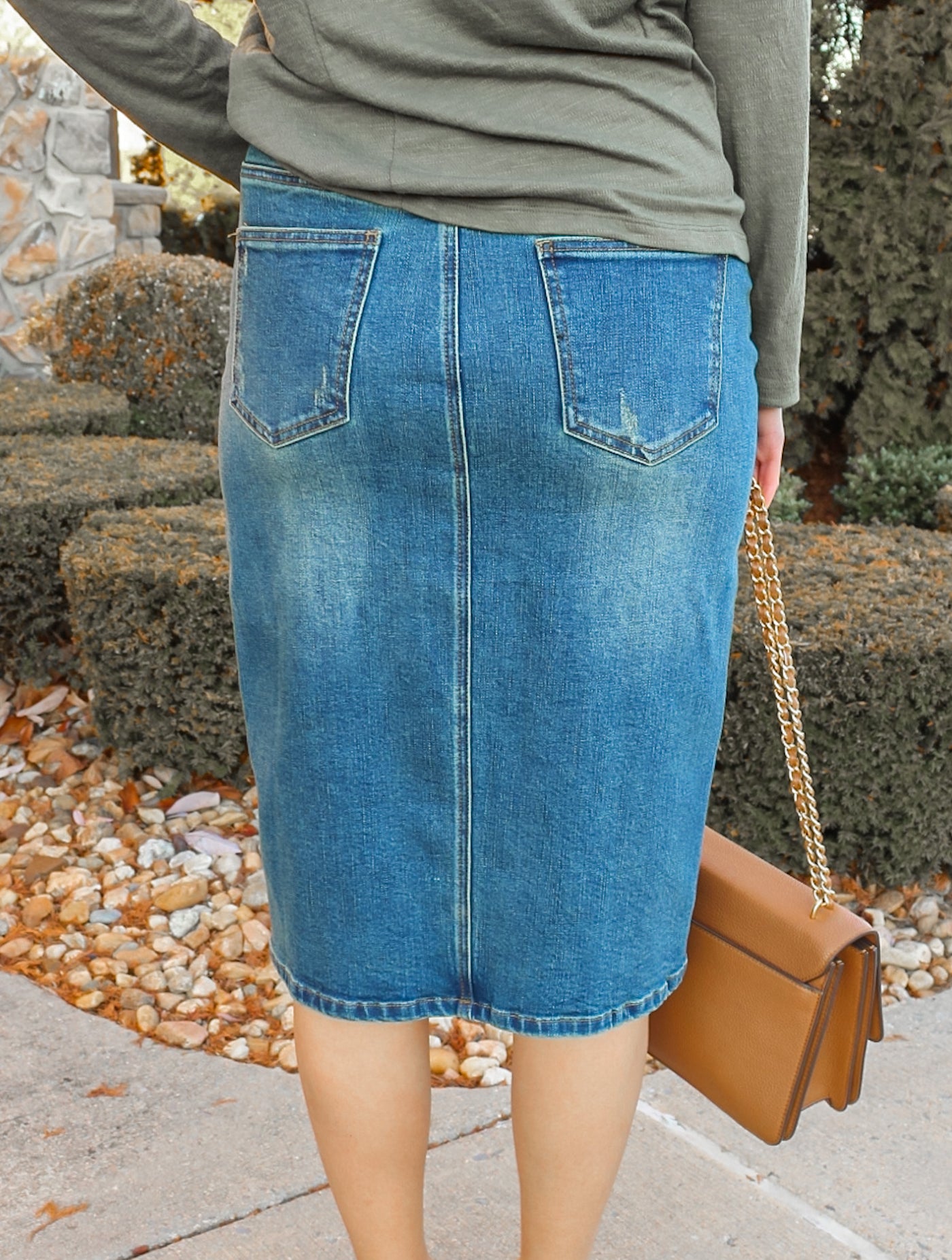 Piper Distressed Denim Skirt in Vintage