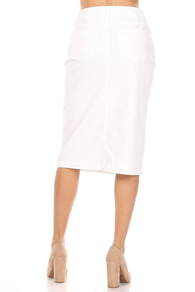 Alana Denim Skirt in White