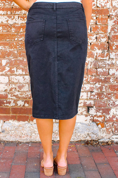 JDA Black Denim Skirt