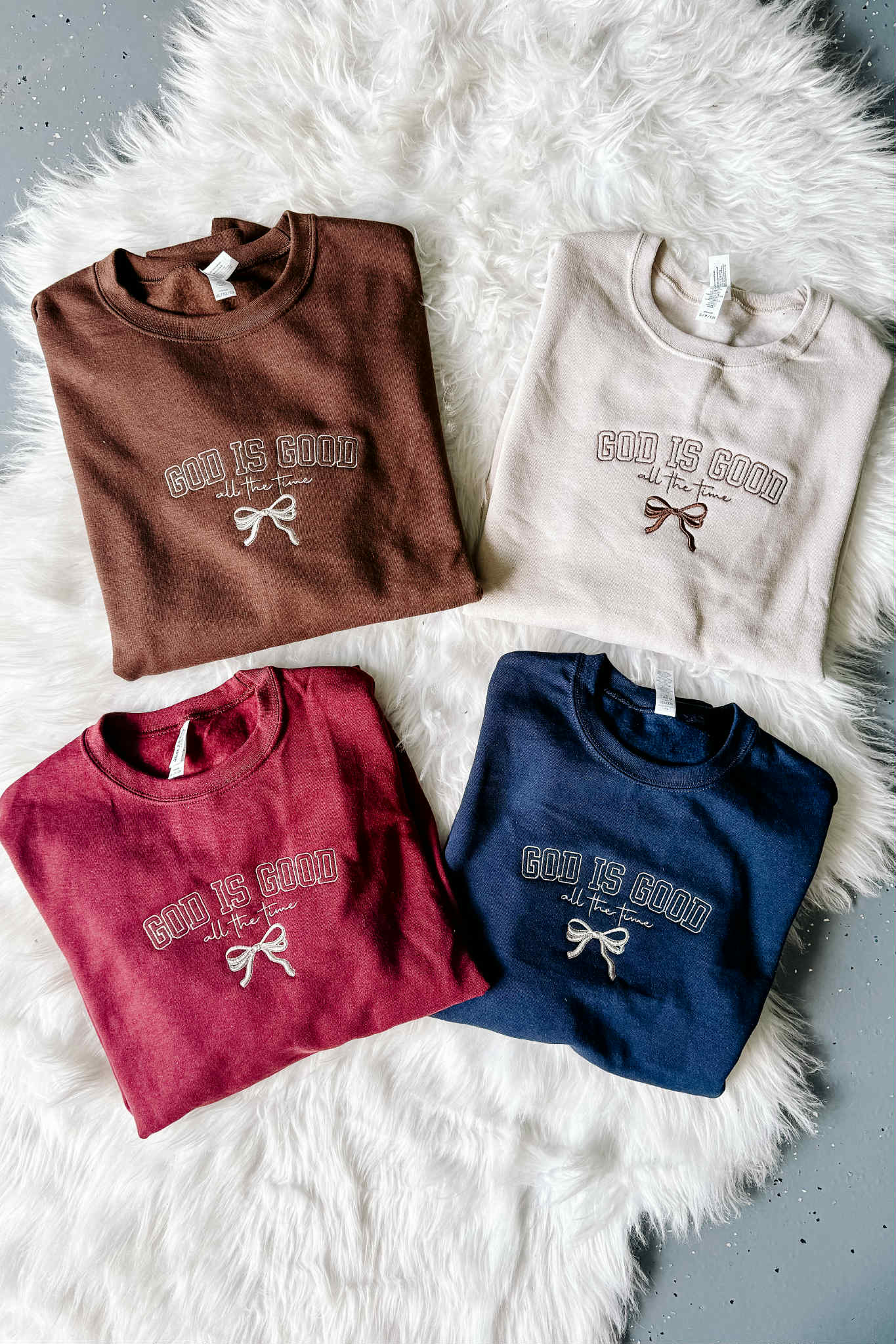 PRE-ORDER* God Is Good Embroidered Crewneck Sweatshirt (Ships by 9/26)