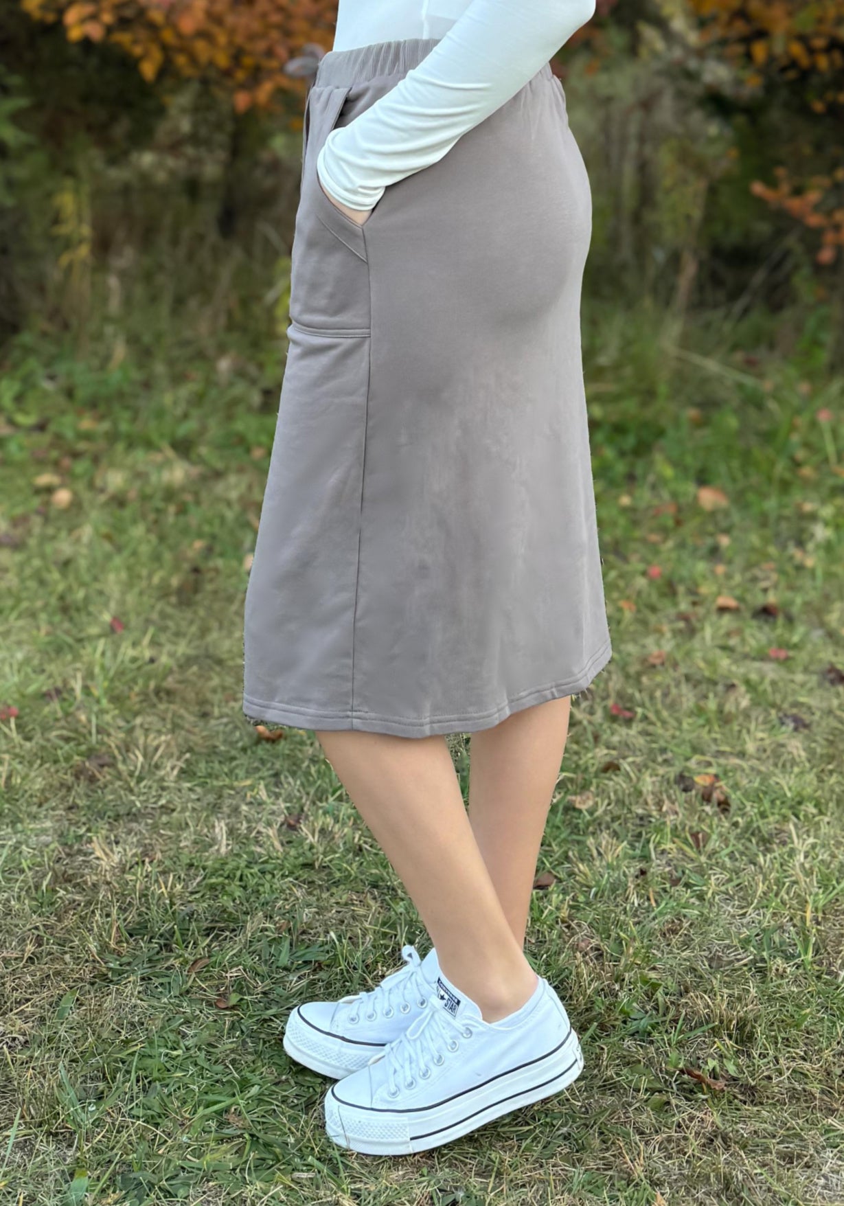 Micah Lounge Skirt in Charcoal